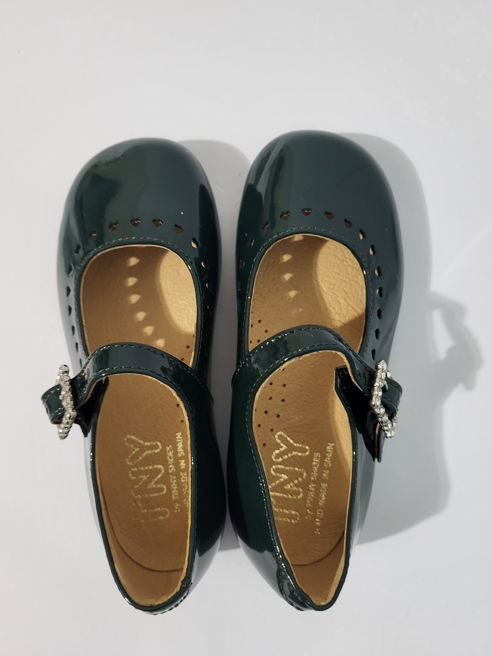 TNY TINNY SHOES Dark Green Patent Mary Jane Shoes for Kids